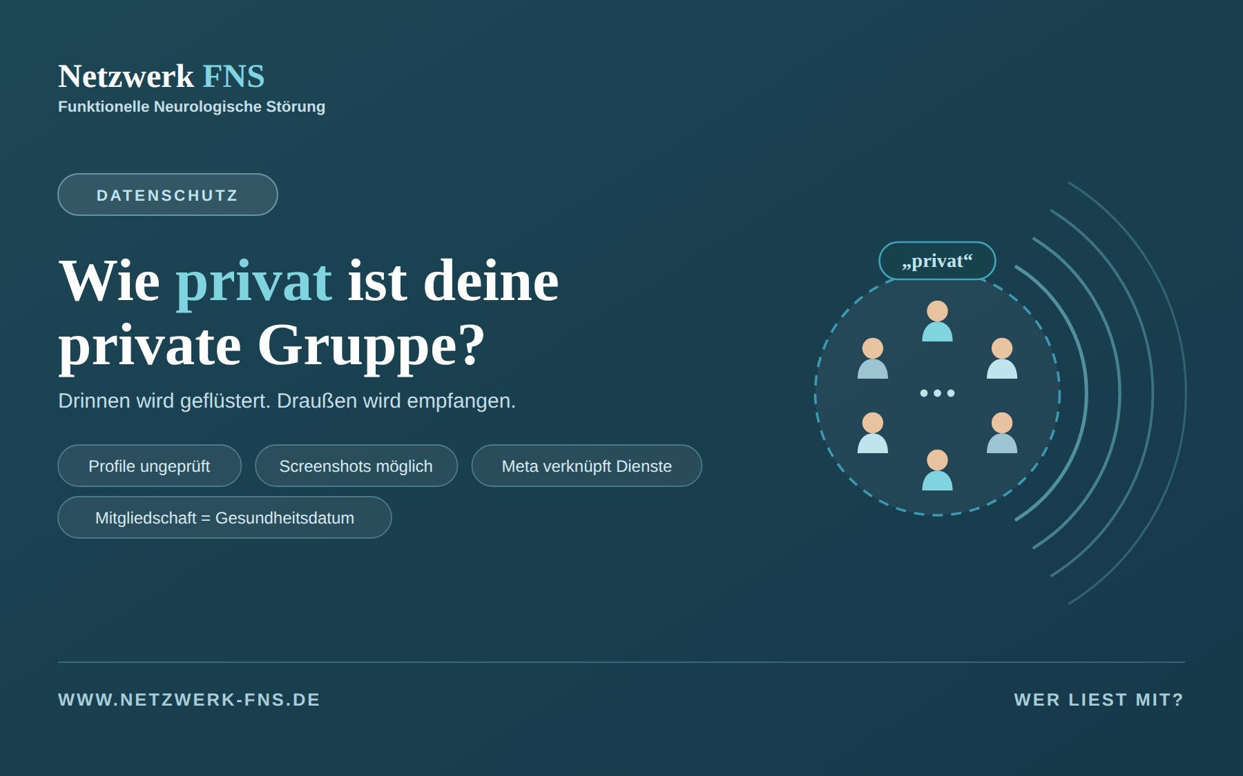 Wie privat ist deine private Gruppe? Fl&uuml;stern in einer geschlossenen Gruppe, dessen Schallwellen nach au&szlig;en dringen